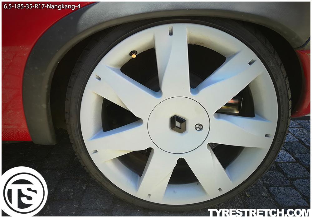 An example of tyre stretch: 185/35 R17 on 6.5J – NANKANG