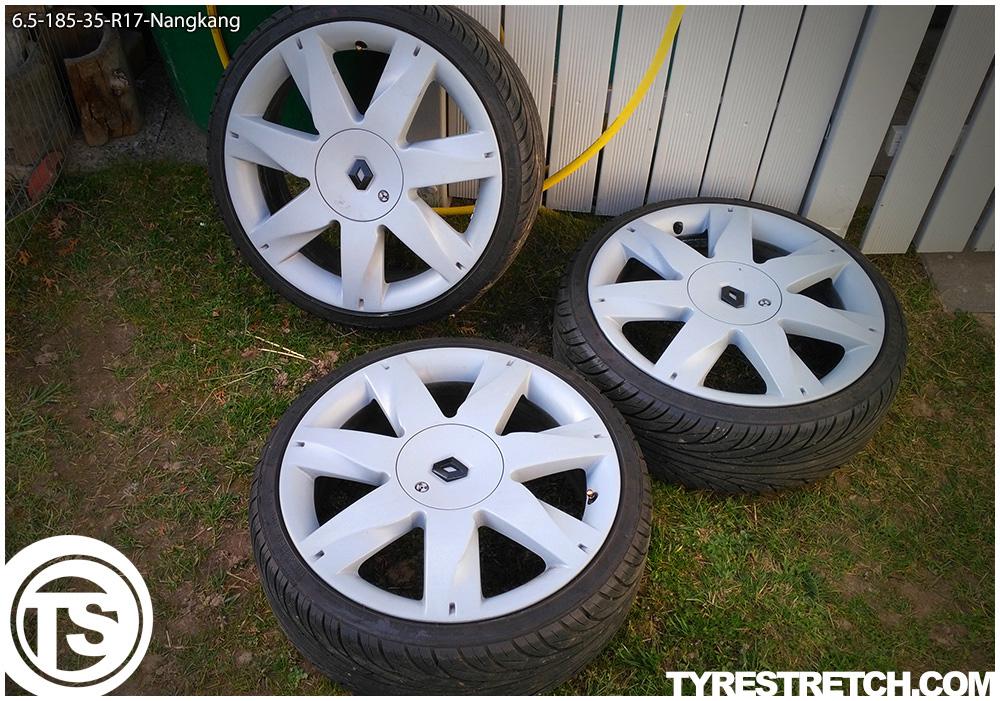 An example of tyre stretch: 185/35 R17 on 6.5J – NANKANG