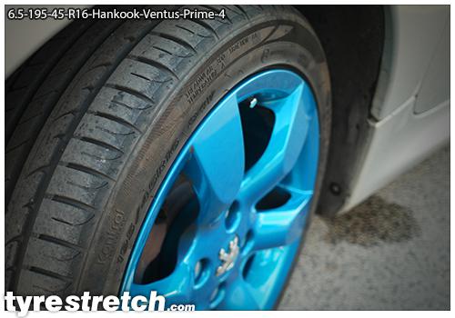 An example of tyre stretch: 195/45 R16 on 6.5J – HANKOOK