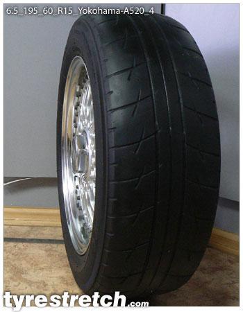 An example of tyre stretch: 195/60 R15 on 6.5J – YOKOHAMA