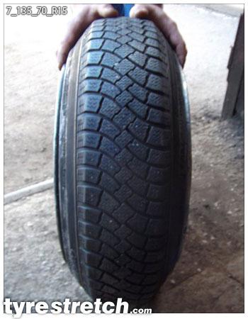 An example of tyre stretch: 135/70 R15 on 7.0J