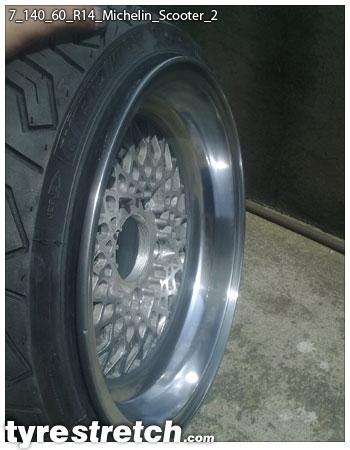 An example of tyre stretch: 140/60 R14 on 7.0J – MICHELIN
