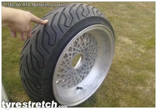 An example of tyre stretch: 140/60 R14 on 7.0J – MICHELIN