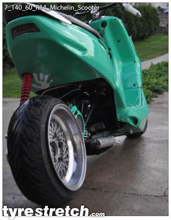 An example of tyre stretch: 140/60 R14 on 7.0J – MICHELIN