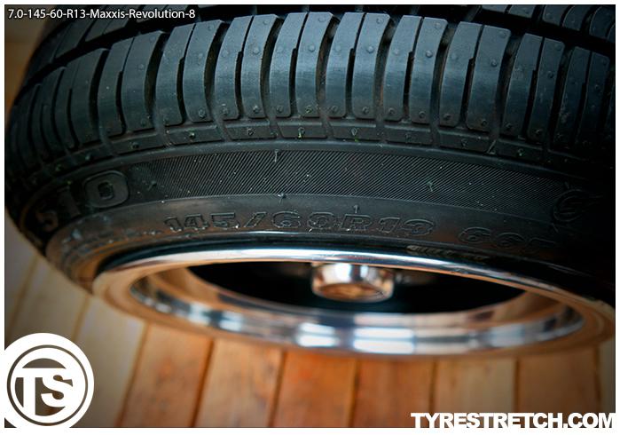 An example of tyre stretch: 145/60 R13 on 7.0J – MAXXIS