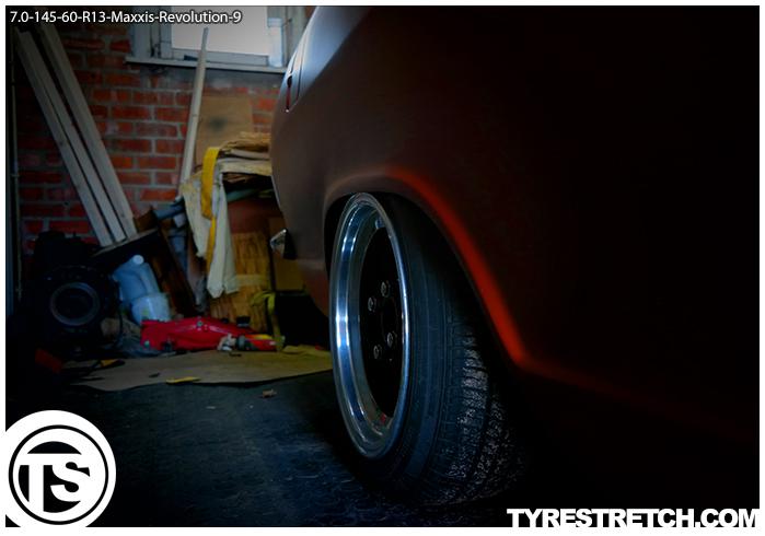 An example of tyre stretch: 145/60 R13 on 7.0J – MAXXIS