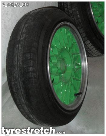 An example of tyre stretch: 145/65 R15 on 7.0J