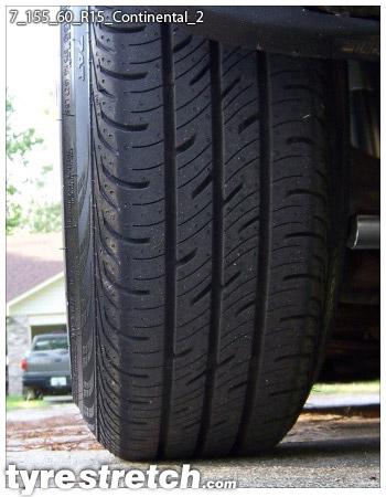 An example of tyre stretch: 155/60 R15 on 7.0J – CONTINENTAL