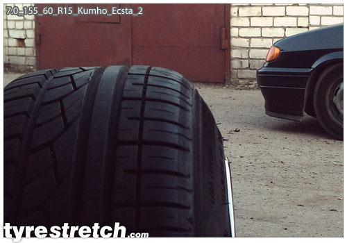 An example of tyre stretch: 155/60 R15 on 7.0J – KUMHO