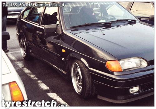 An example of tyre stretch: 155/60 R15 on 7.0J – KUMHO