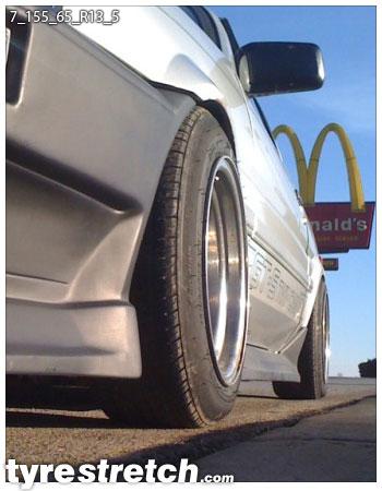 An example of tyre stretch: 155/65 R13 on 7.0J