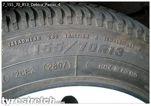 An example of tyre stretch: 155/70 R13 on 7.0J – DEBICA