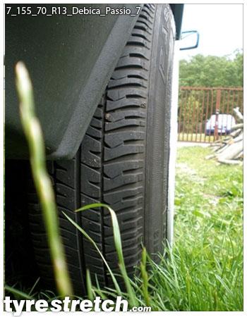 An example of tyre stretch: 155/70 R13 on 7.0J – DEBICA