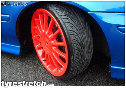 An example of tyre stretch: 165/35 R17 on 7.0J