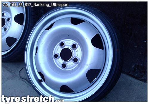 An example of tyre stretch: 165/35 R17 on 7.0J – NANKANG