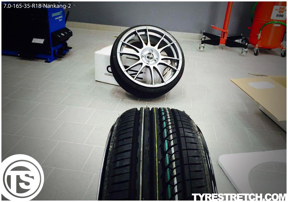 An example of tyre stretch: 165/35 R18 on 7.0J – NANKANG