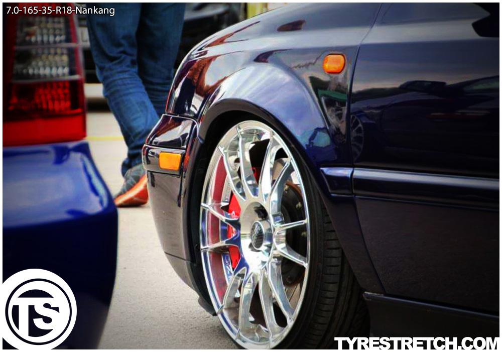 An example of tyre stretch: 165/35 R18 on 7.0J – NANKANG