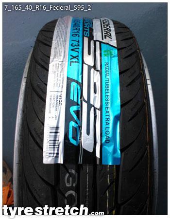 An example of tyre stretch: 165/40 R16 on 7.0J – FEDERAL