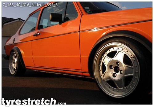 An example of tyre stretch: 165/40 R16 on 7.0J – FEDERAL