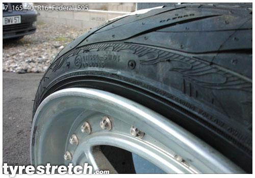 An example of tyre stretch: 165/40 R16 on 7.0J – FEDERAL