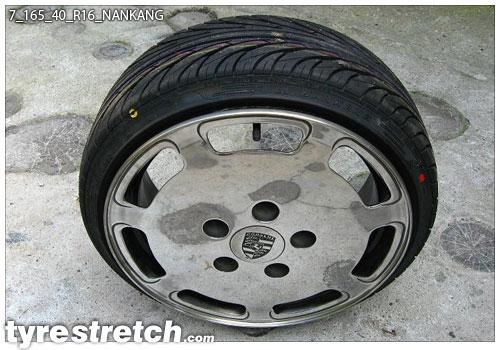 An example of tyre stretch: 165/40 R16 on 7.0J – NANKANG