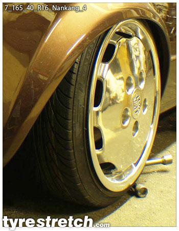 An example of tyre stretch: 165/40 R16 on 7.0J – NANKANG (PORSCHE)