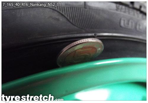 An example of tyre stretch: 165/40 R16 on 7.0J – NANKANG