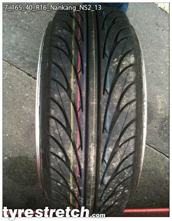 An example of tyre stretch: 165/40 R16 on 7.0J – NANKANG