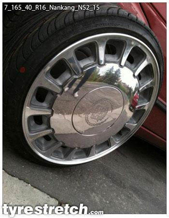 An example of tyre stretch: 165/40 R16 on 7.0J – NANKANG