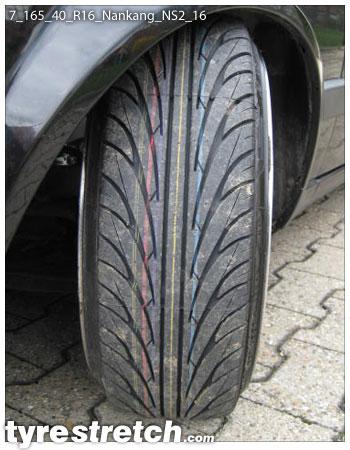 An example of tyre stretch: 165/40 R16 on 7.0J – NANKANG