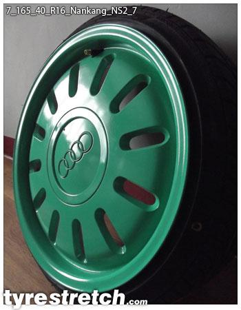 An example of tyre stretch: 165/40 R16 on 7.0J – NANKANG