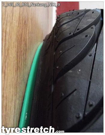 An example of tyre stretch: 165/40 R16 on 7.0J – NANKANG