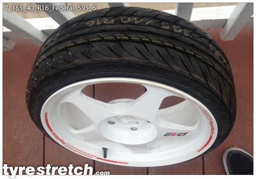 An example of tyre stretch: 165/40 R16 on 7.0J – FEDERAL
