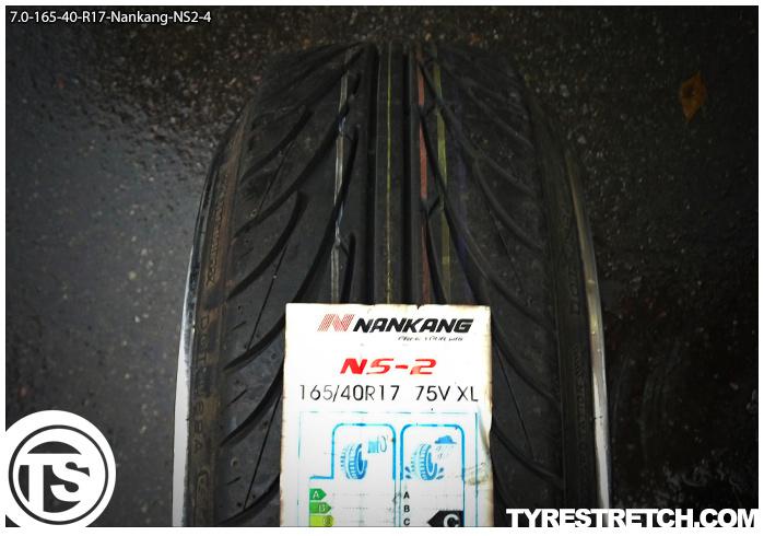 An example of tyre stretch: 165/40 R17 on 7.0J – NANKANG