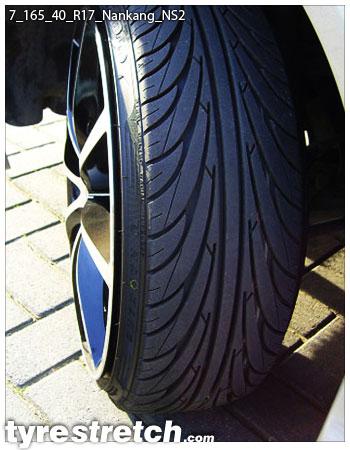 An example of tyre stretch: 165/40 R17 on 7.0J – NANKANG