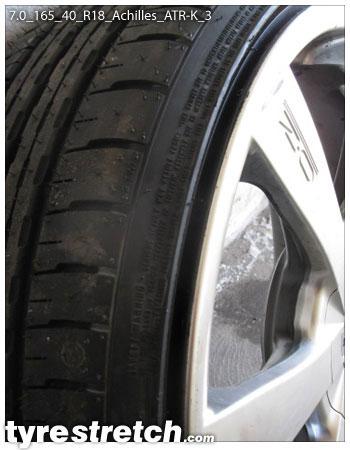 An example of tyre stretch: 165/40 R18 on 7.0J – ACHILLES
