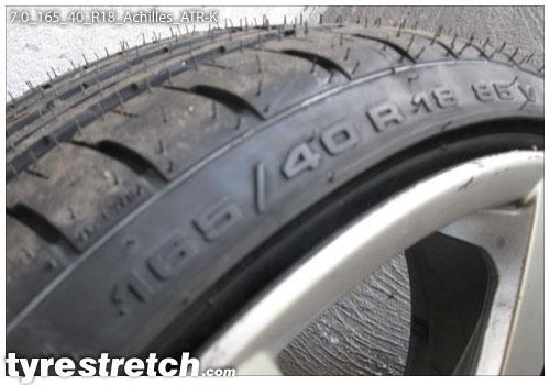 An example of tyre stretch: 165/40 R18 on 7.0J – ACHILLES