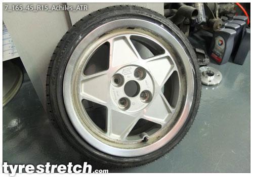 An example of tyre stretch: 165/45 R15 on 7.0J – ACHILLES