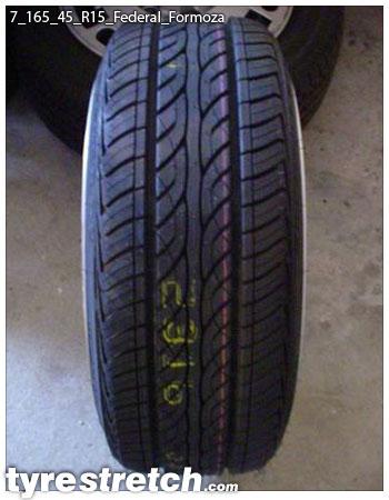An example of tyre stretch: 165/45 R15 on 7.0J – FEDERAL