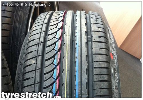 An example of tyre stretch: 165/45 R15 on 7.0J – NANKANG
