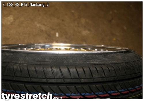 An example of tyre stretch: 165/45 R15 on 7.0J – NANKANG