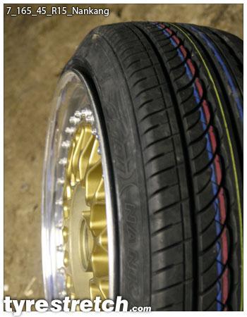 An example of tyre stretch: 165/45 R15 on 7.0J – NANKANG