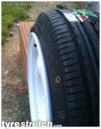 An example of tyre stretch: 165/45 R15 on 7.0J – NANKANG