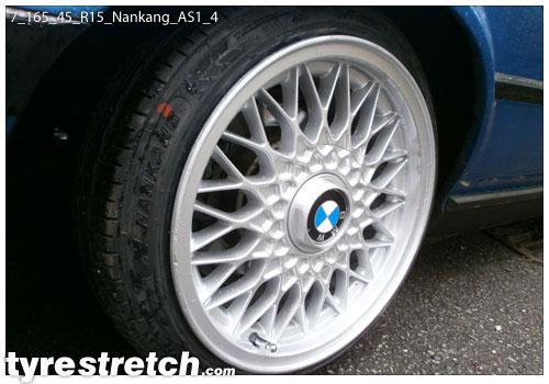 An example of tyre stretch: 165/45 R15 on 7.0J – NANKANG