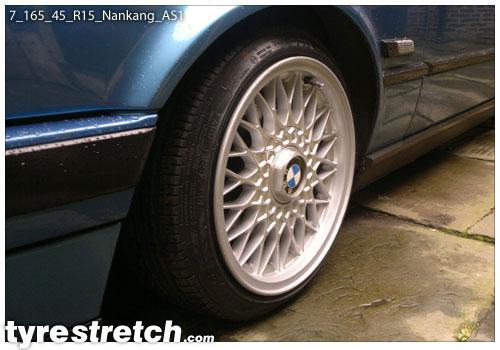 An example of tyre stretch: 165/45 R15 on 7.0J – NANKANG