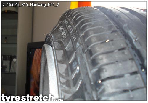 An example of tyre stretch: 165/45 R15 on 7.0J – NANKANG