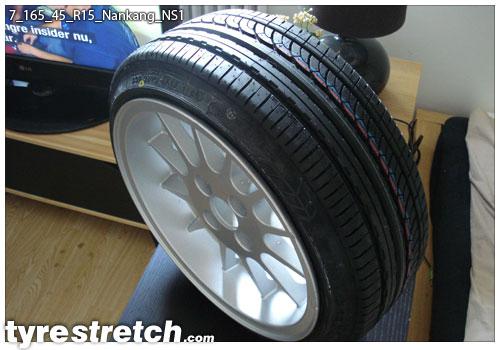 An example of tyre stretch: 165/45 R15 on 7.0J – NANKANG