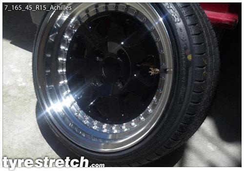 An example of tyre stretch: 165/45 R15 on 7.0J – ACHILLES
