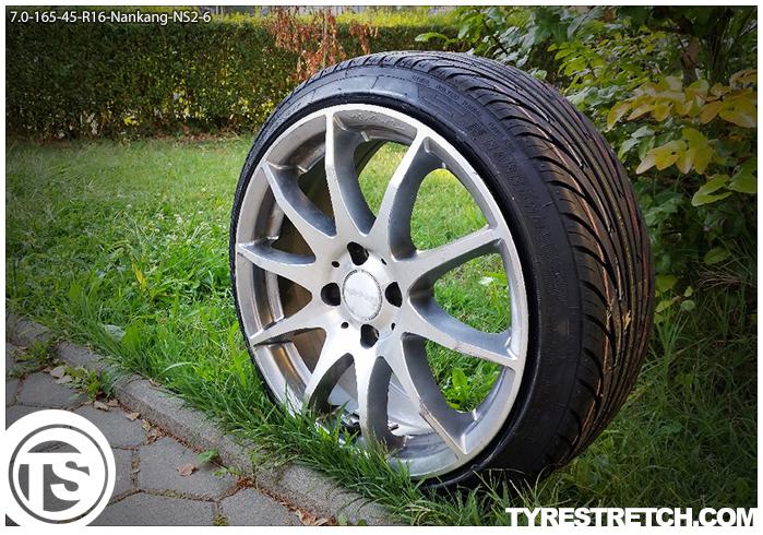 An example of tyre stretch: 165/45 R16 on 7.0J – NANKANG