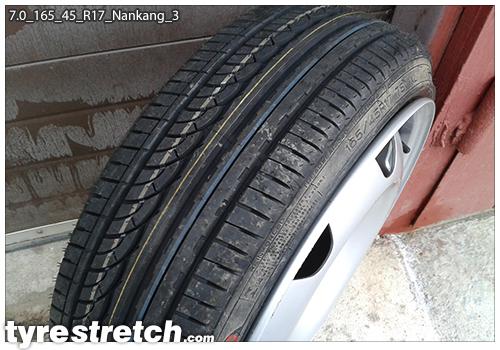 An example of tyre stretch: 165/45 R17 on 7.0J – NANKANG